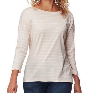 PATAGONIA Shallow Seas 3/4-Sleeve Shirt Peachy Pink Stripe Women’s Size Medium